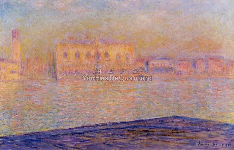 The Doges' Palace Seen from San Giorgio Maggiore - 克劳德·莫奈